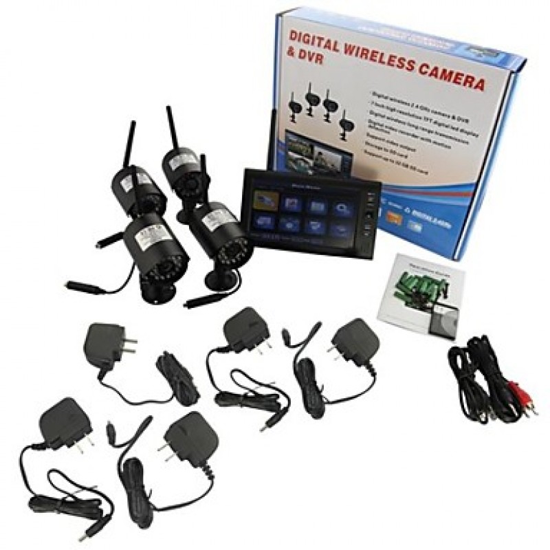 7" C ireles onito Cua ecurit yste V it Camera 